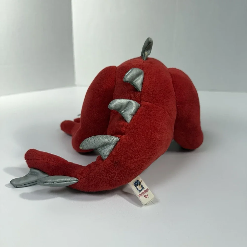 Manhattan Toy Company‎ RED & Silver CROUCHING DRAGON Plush 12